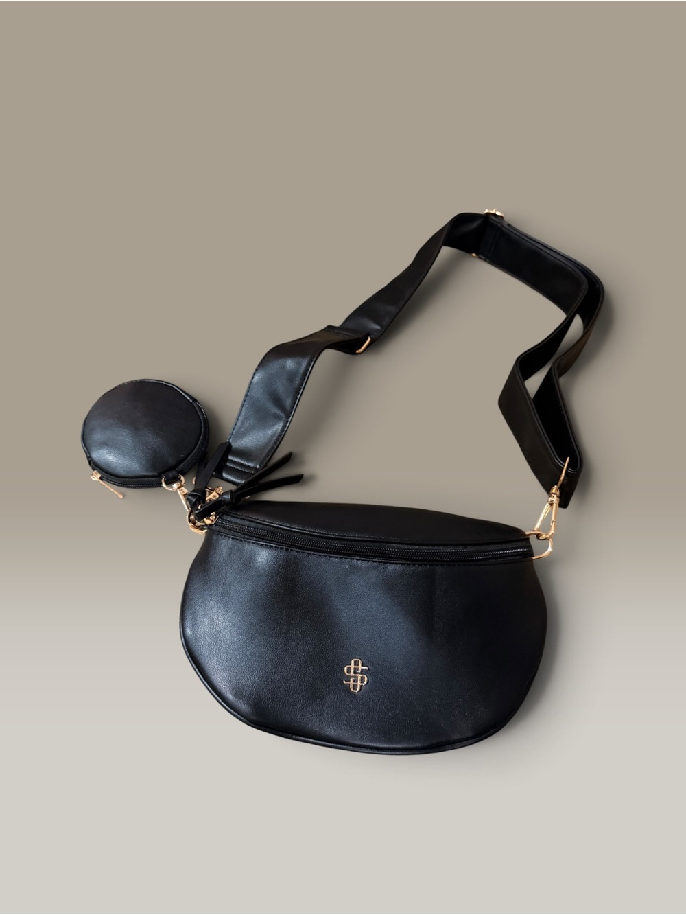 Simply Southern Black Crossbody Saddle Bag with Coin Pouch never used